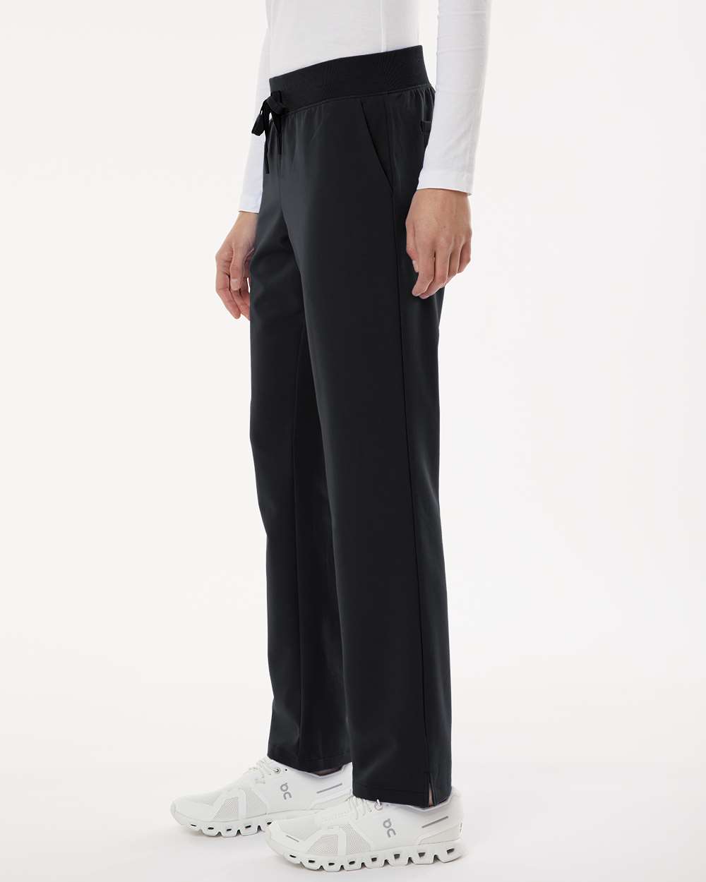 Women's Xenos Essential Knit-Waist Scrub Pants - OnModelSide - B00845501 - Black