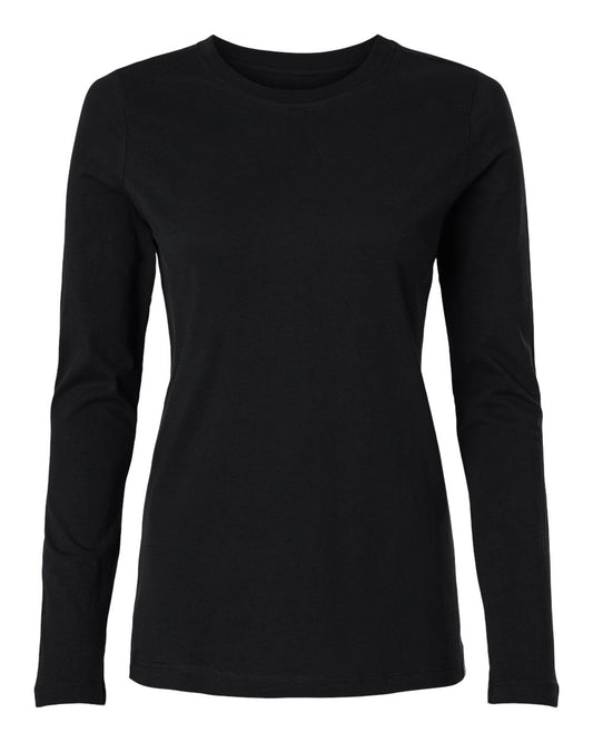Women's RegenX Cotton Underscrub Long Sleeve T-Shirt - Front - B01045501 - Black