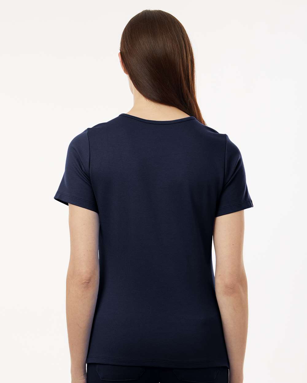 Women's Cesi Ultrasoft Scrub V-Neck Top - OnModelBack - B01145651 - Midnight Navy