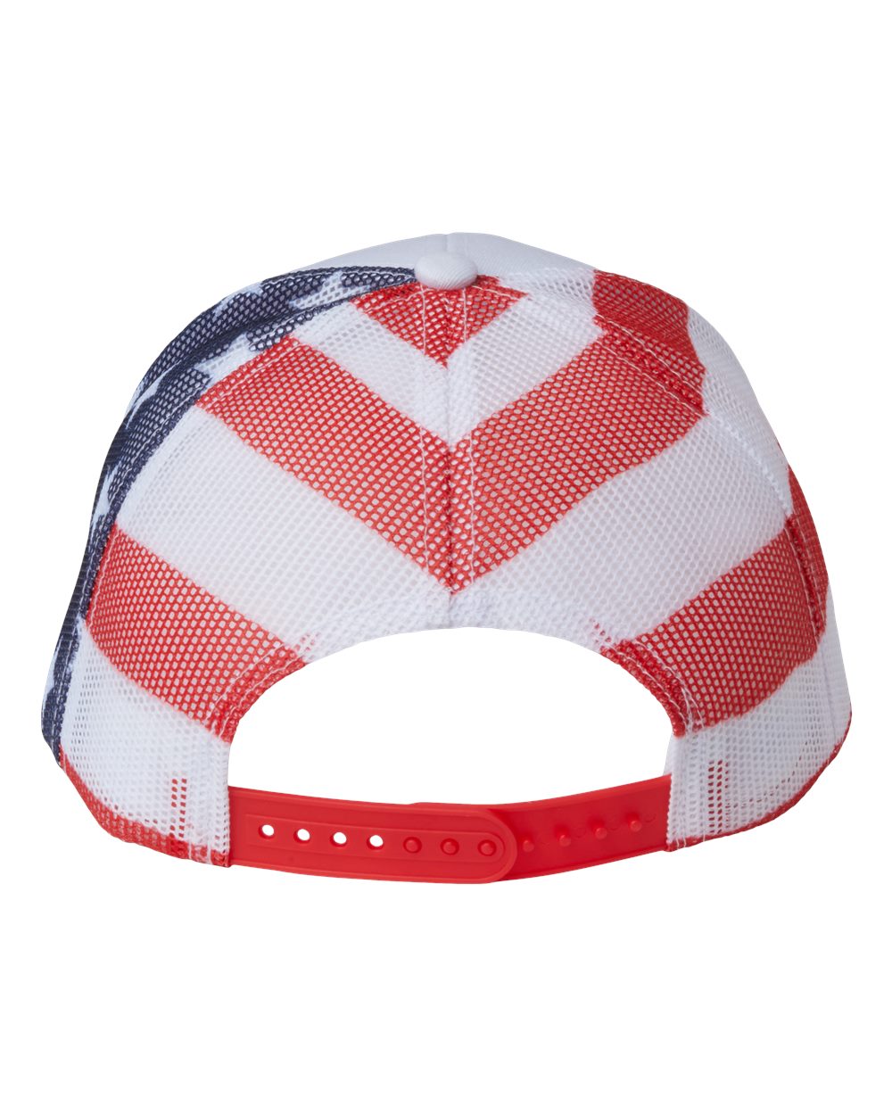 Printed Mesh Trucker Cap - Back - B93195000 - White/ USA Flag