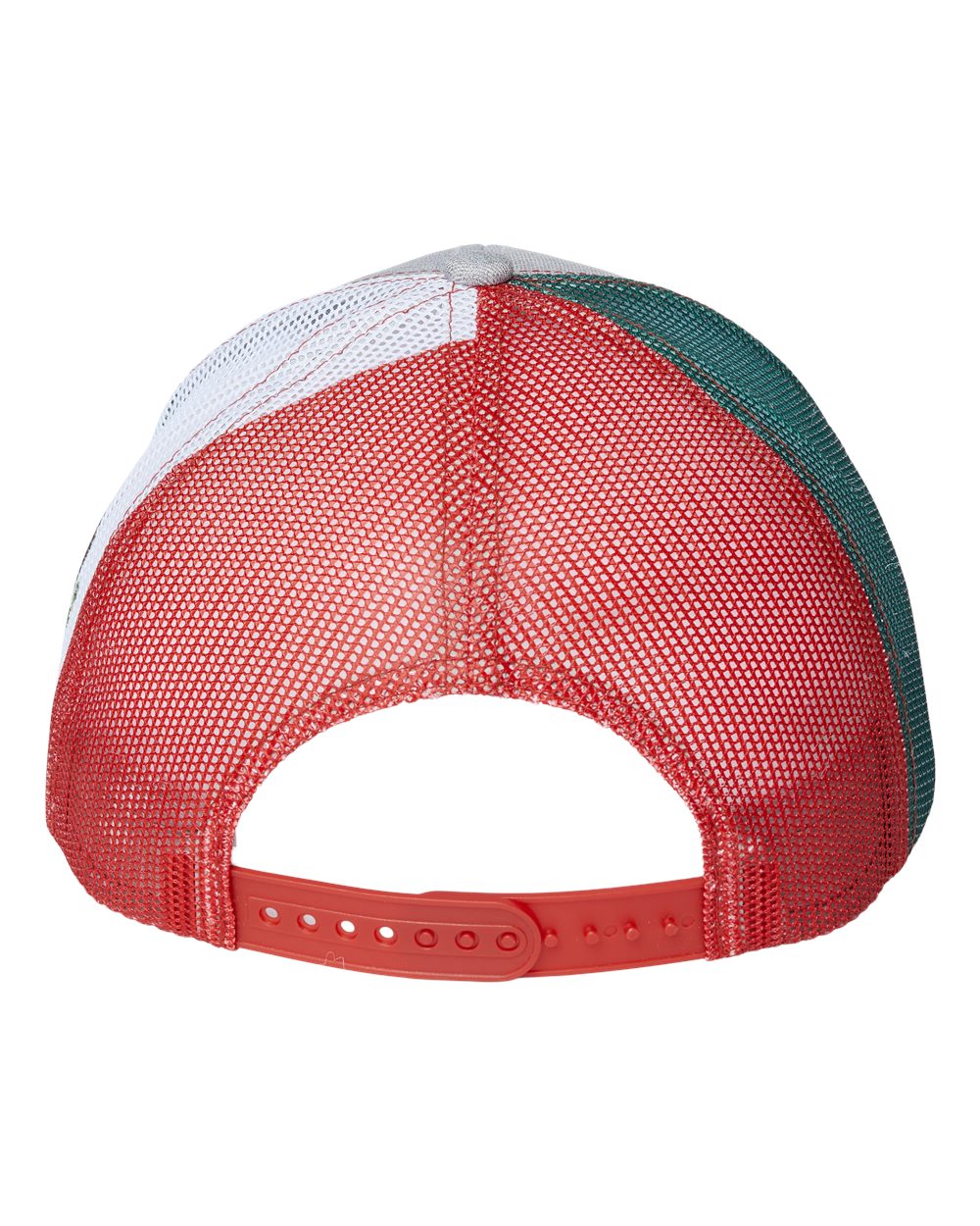 Printed Mesh Trucker Cap - Back - B93195140 - Heather Grey/ Red/ Mexico Flag