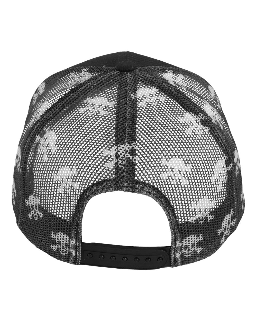 Printed Mesh Trucker Cap - Back - B93195400 - Black/ Black/ Skull
