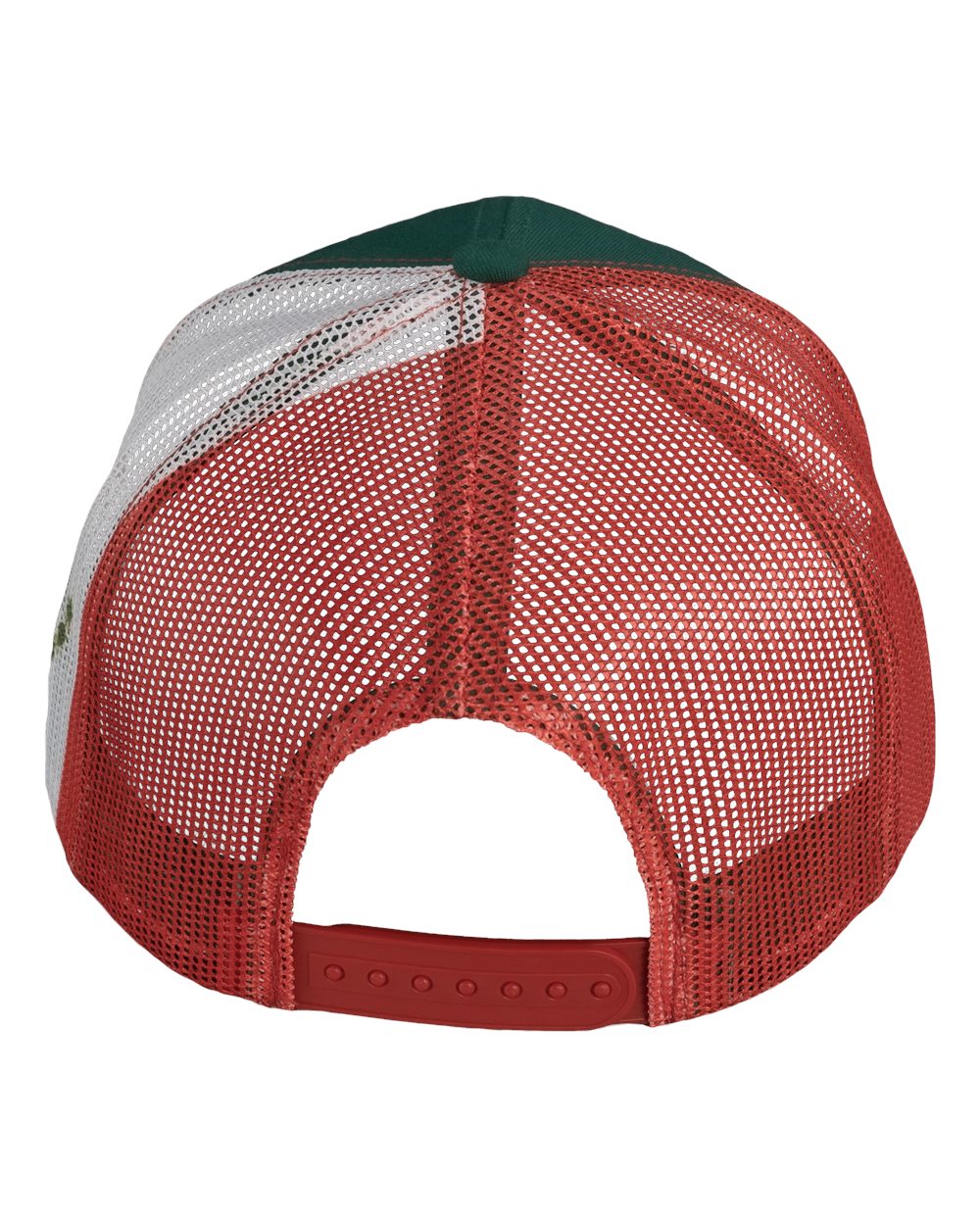 Printed Mesh Trucker Cap - Back - B93195410 - Dark Green/ Red/ Mexico Flag