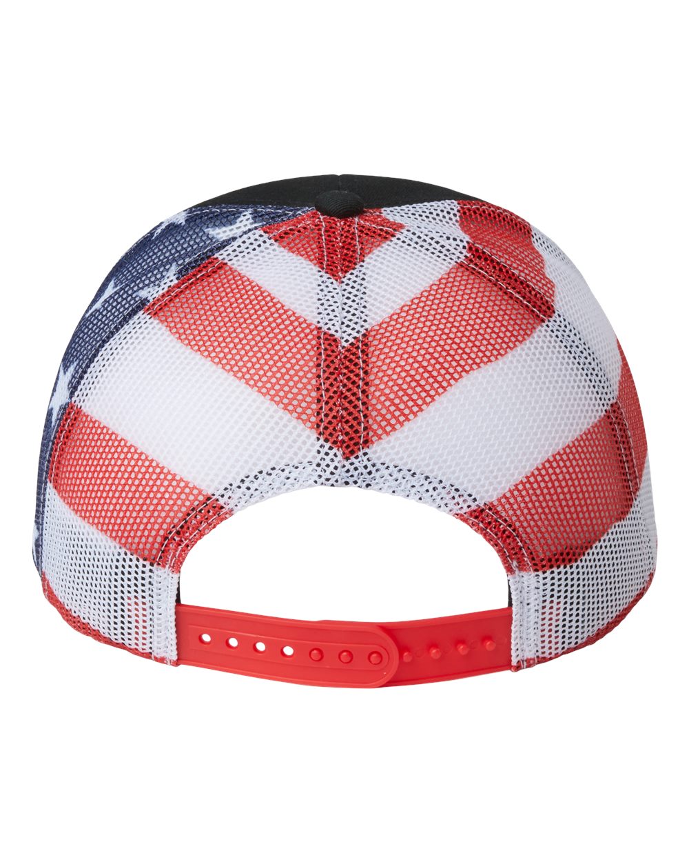Printed Mesh Trucker Cap - Back - B93195500 - Black/ USA Flag
