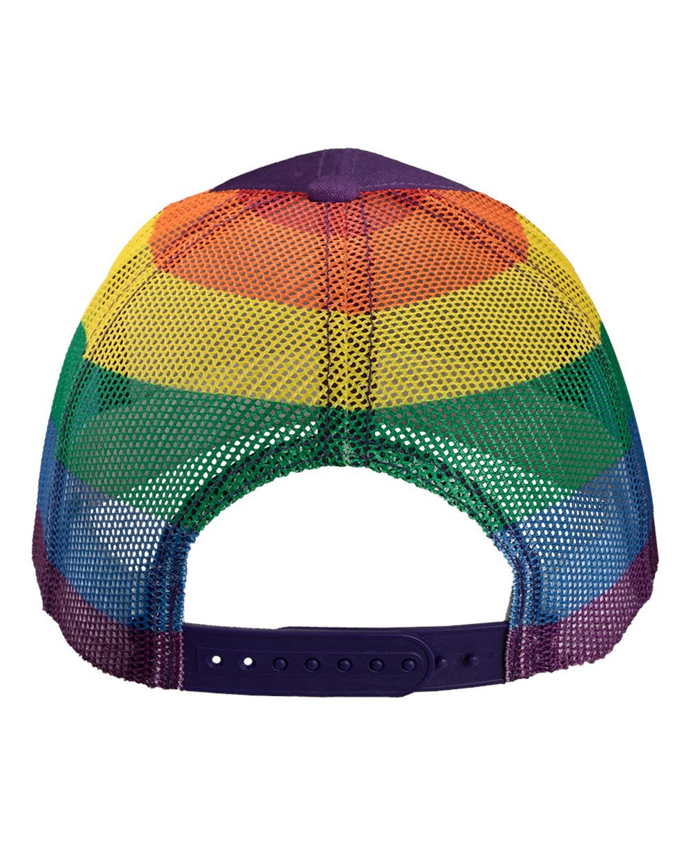 Printed Mesh Trucker Cap - Back - B93195670 - Purple/ Rainbow