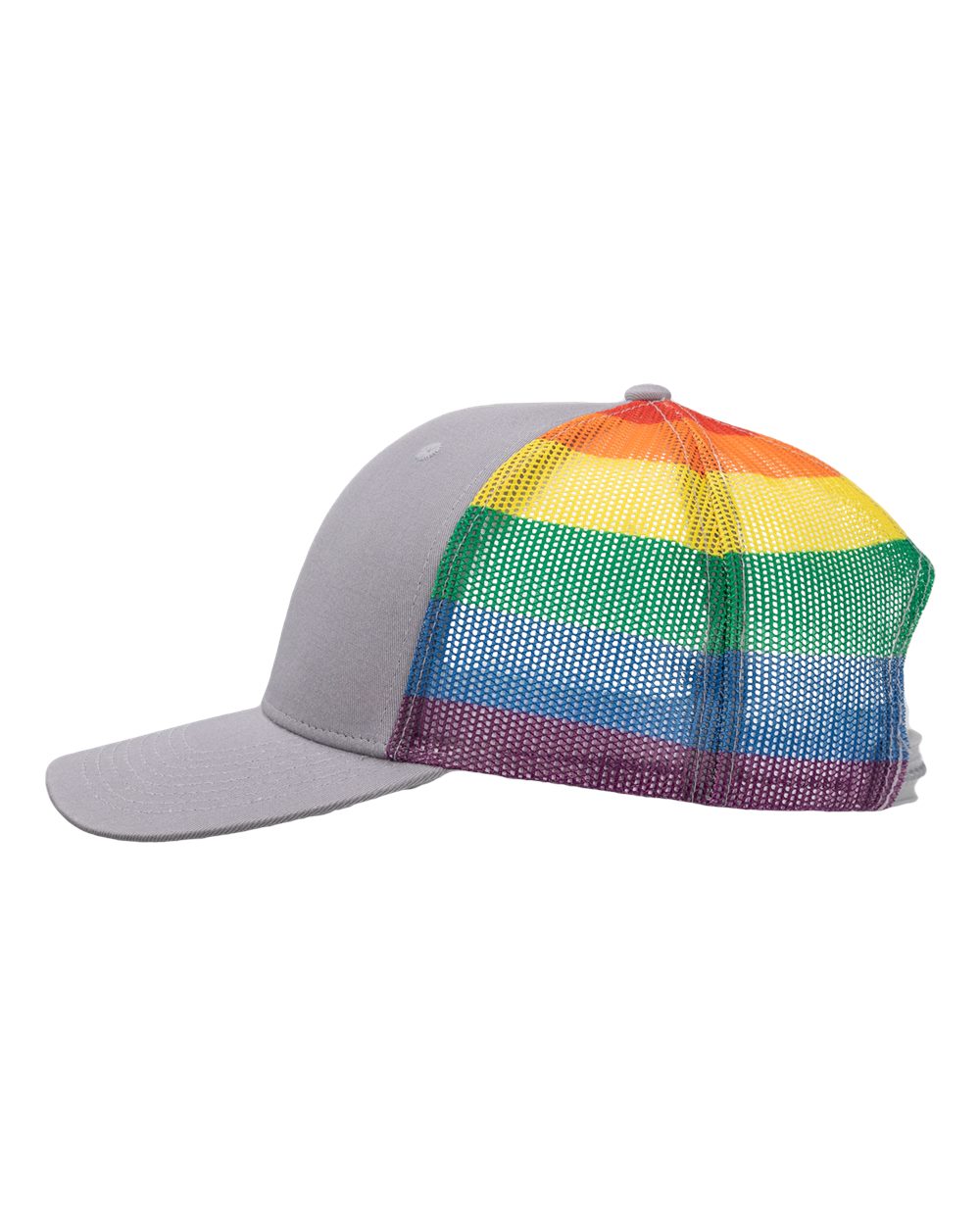 Printed Mesh Trucker Cap - DirectSide - B93195420 - Grey/ Rainbow