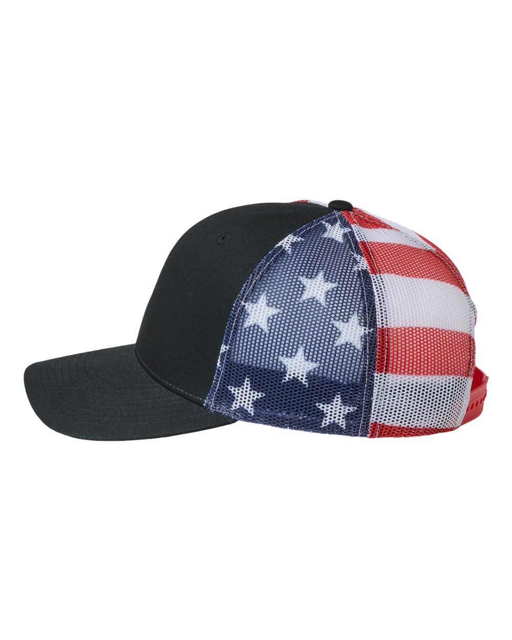Printed Mesh Trucker Cap - DirectSide - B93195500 - Black/ USA Flag