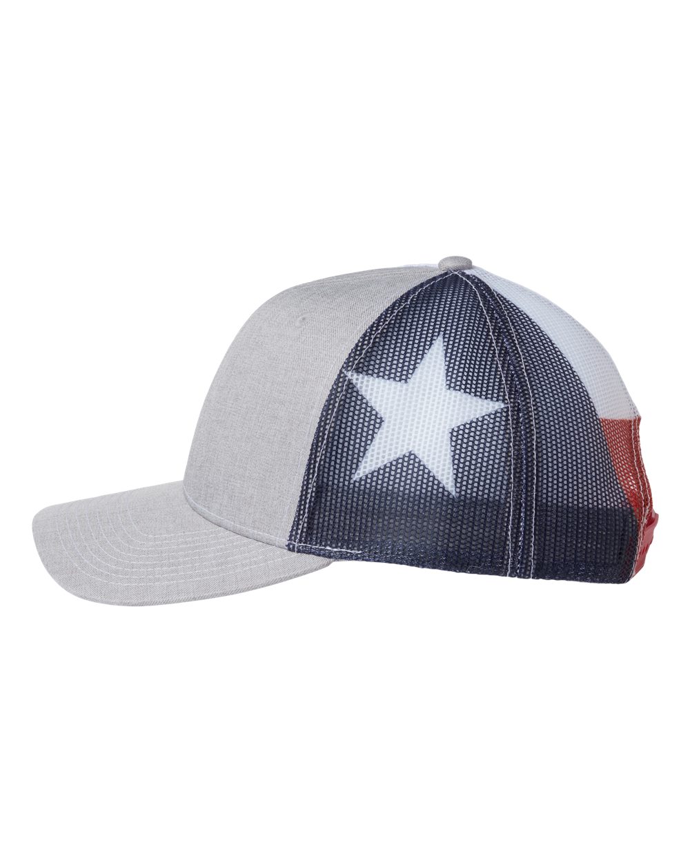 Printed Mesh Trucker Cap - DirectSide - B93195590 - Heather Grey/ Texas Flag