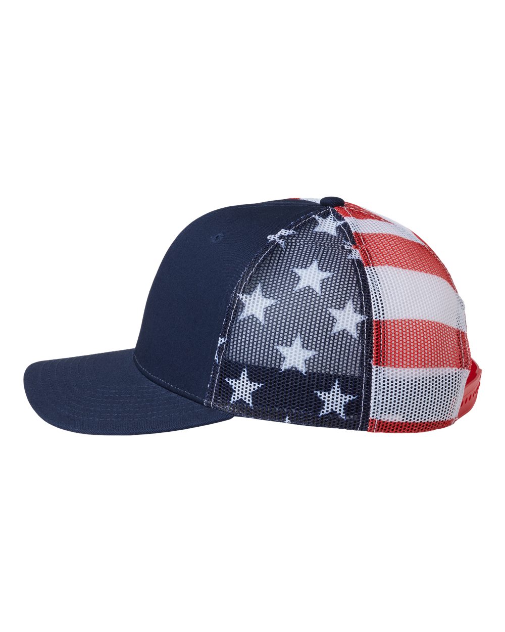 Printed Mesh Trucker Cap - DirectSide - B93195650 - Navy/ USA Flag