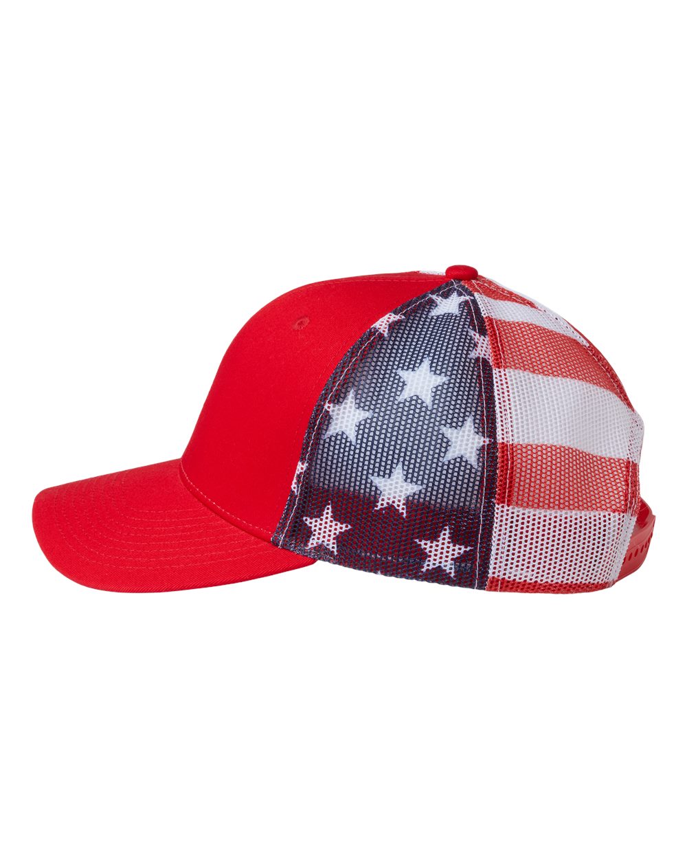 Printed Mesh Trucker Cap - DirectSide - B93195700 - Red/ USA Flag