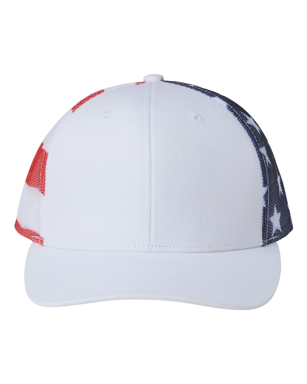 Printed Mesh Trucker Cap - Front - B93195000 - White/ USA Flag