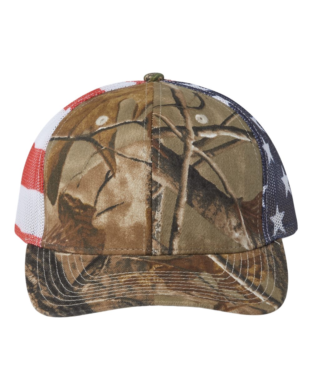 Printed Mesh Trucker Cap - Front - B93195100 - All Purpose/ USA Flag