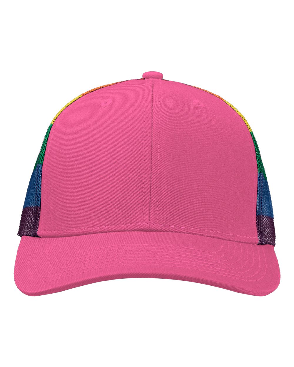 Printed Mesh Trucker Cap - Front - B93195300 - Hot Pink/ Rainbow
