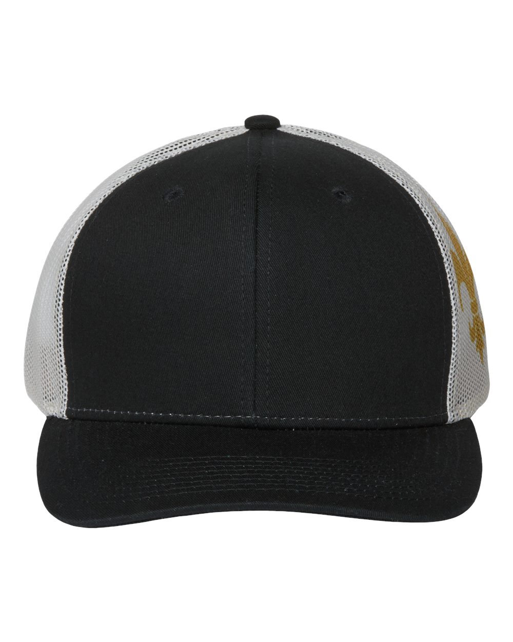 Printed Mesh Trucker Cap - Front - B93195520 - Black/ Vegas Gold/ Fleur De Lis
