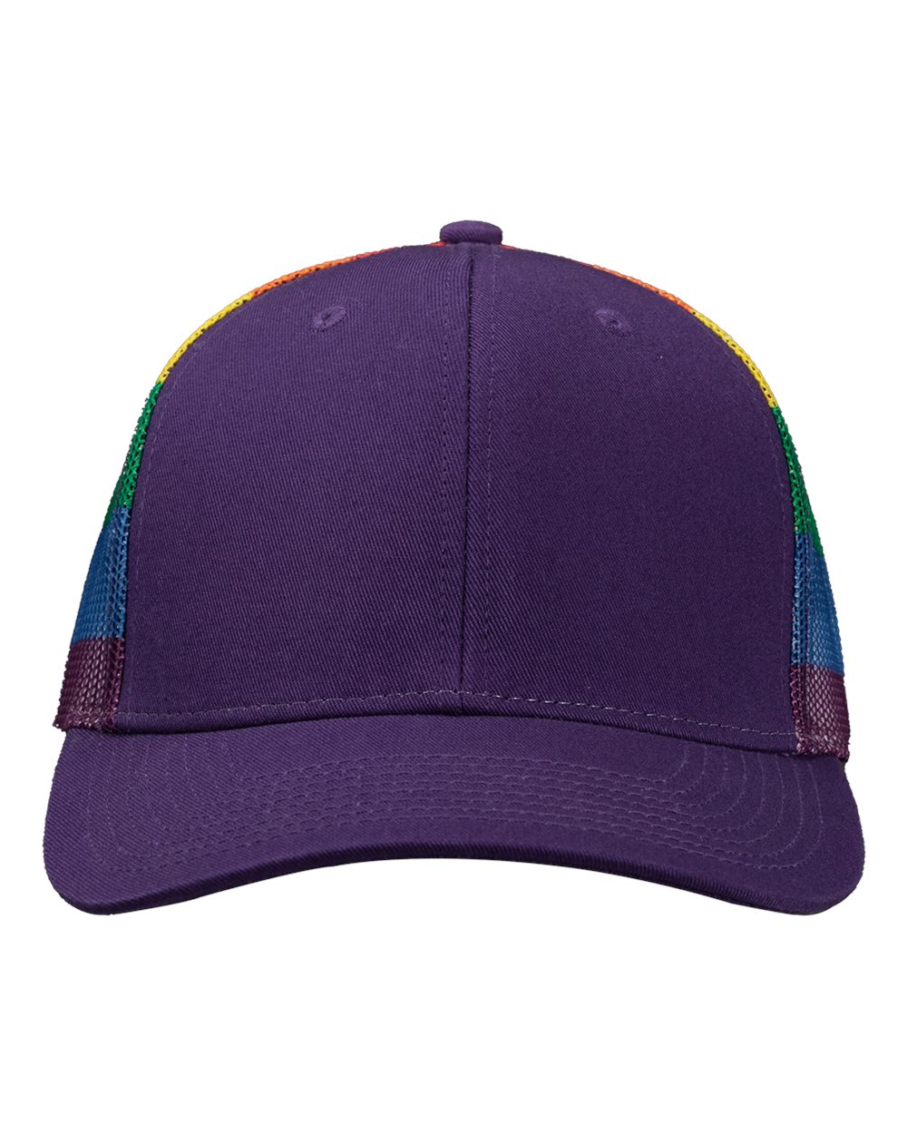 Printed Mesh Trucker Cap - Front - B93195670 - Purple/ Rainbow