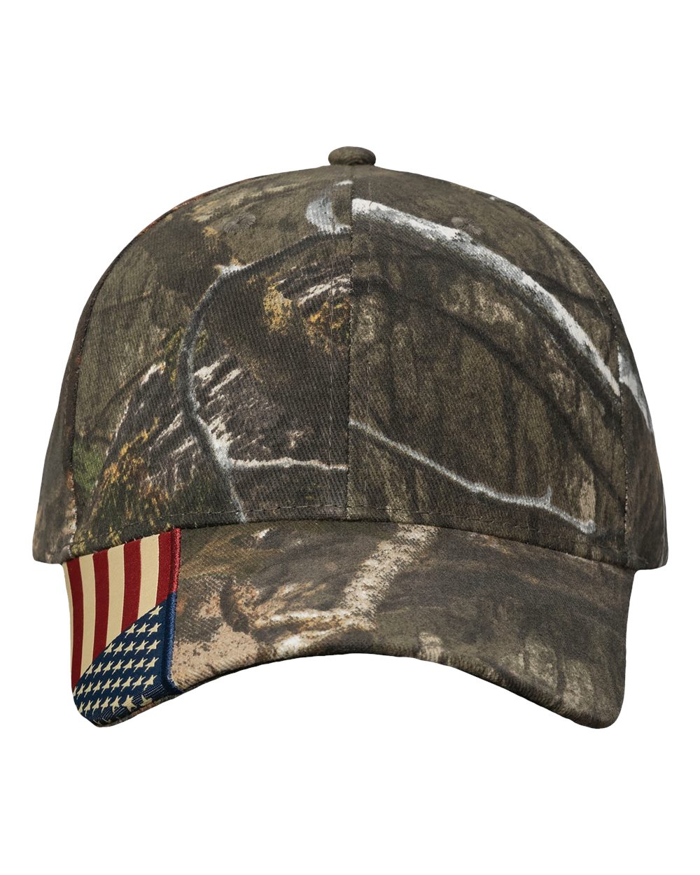Camo Woven USA Flag Cap - Front - B30595980 - Country DNA/ USA Flag