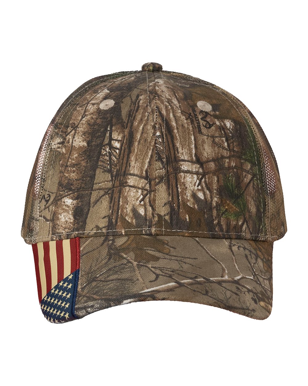 Camo Woven USA Flag Mesh Cap - styleImage