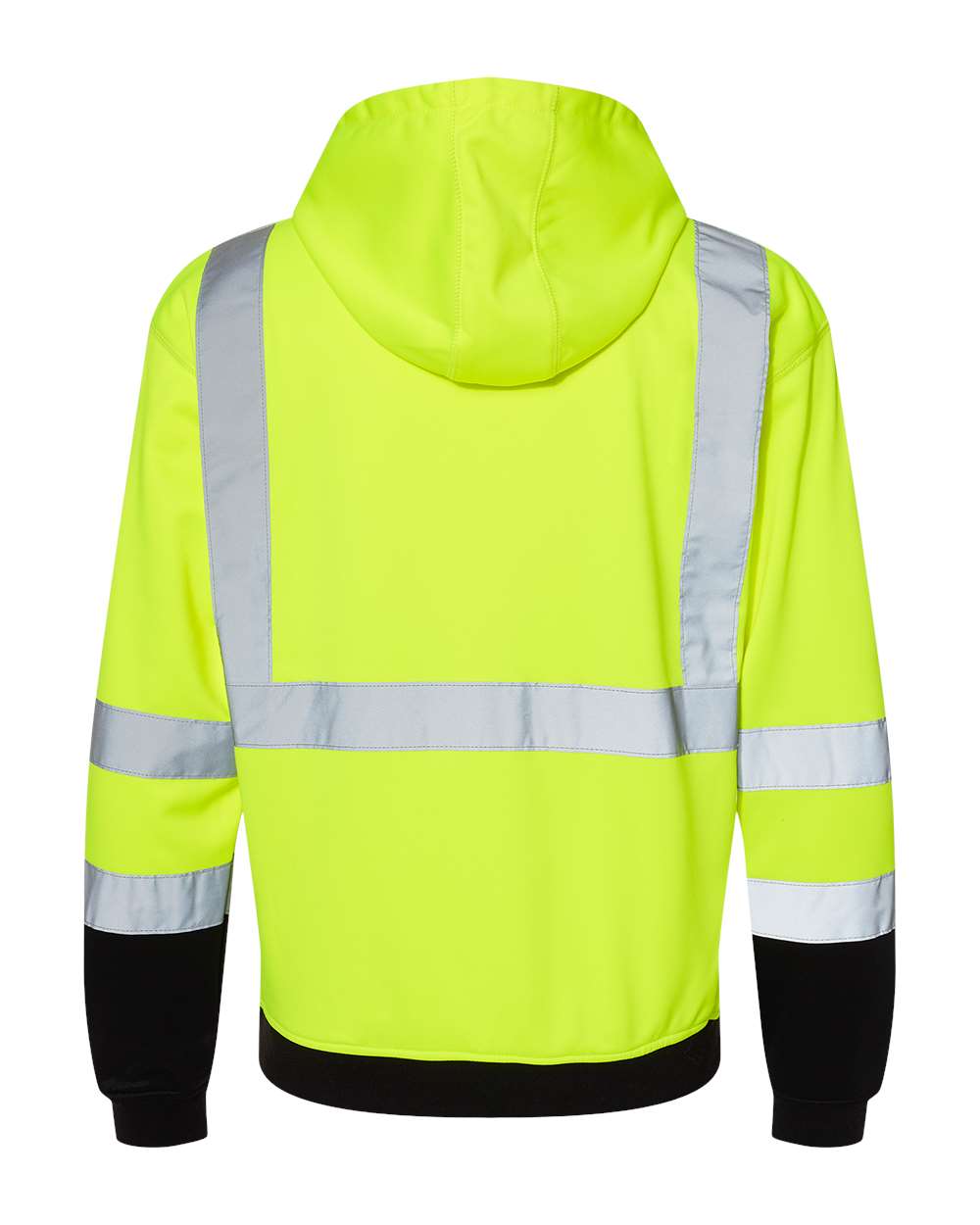 Unisex Hi-Vis Hooded Sweatshirt - Back - B09329173 - Lime