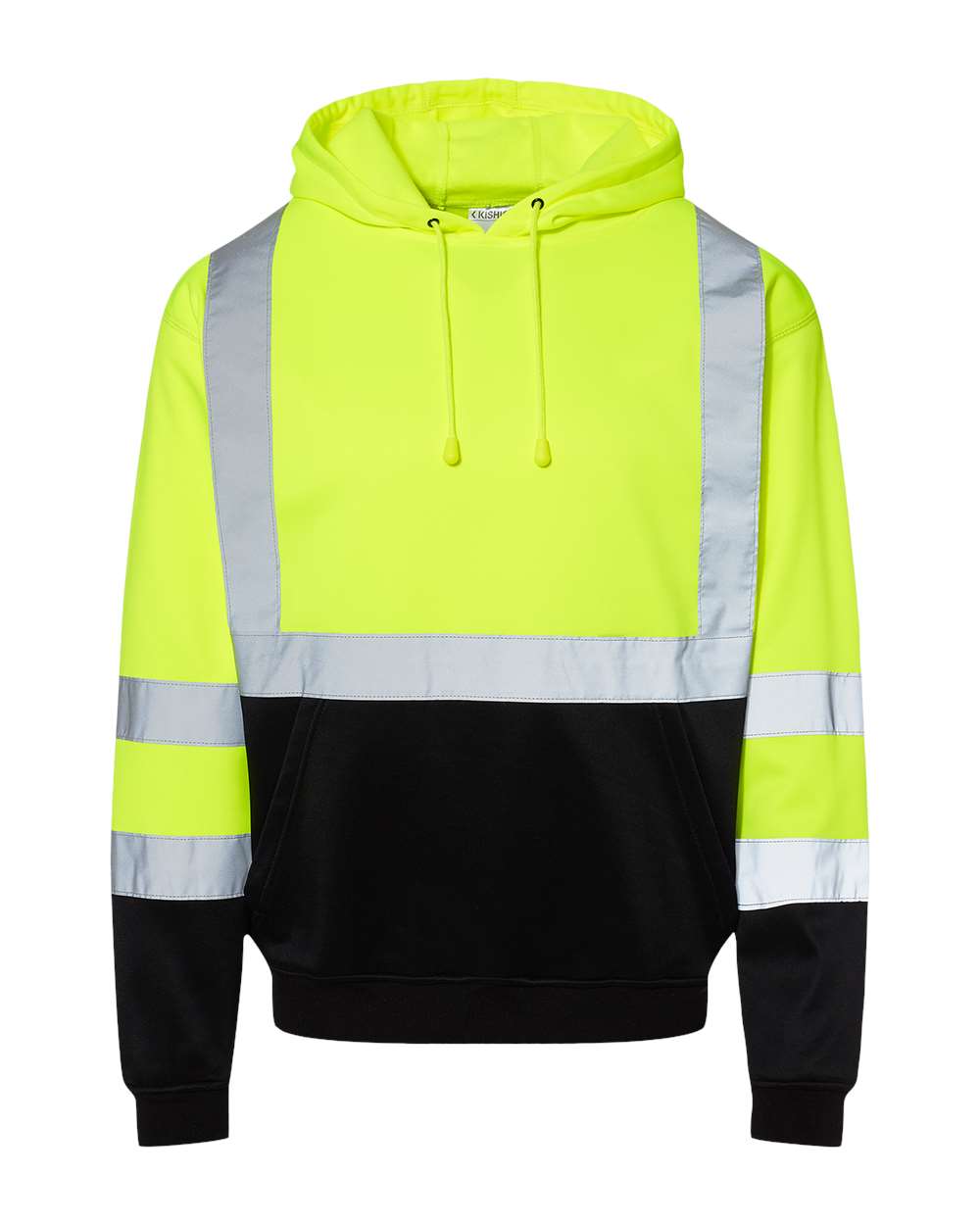 Unisex Hi-Vis Hooded Sweatshirt - Front - B09329173 - Lime