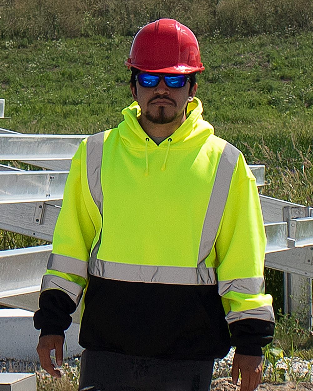 Unisex Hi-Vis Hooded Sweatshirt - styleImage