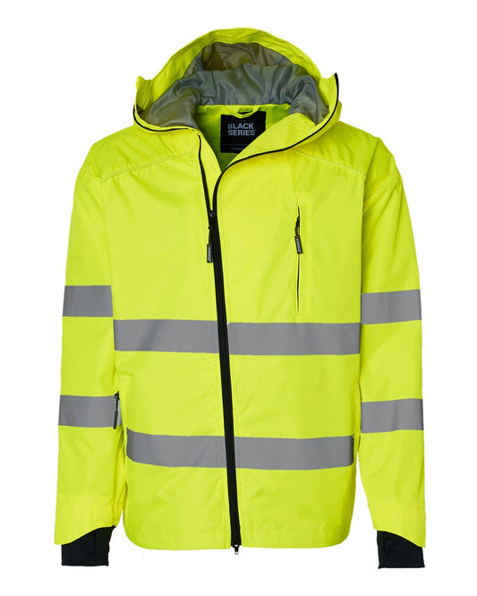 Unisex Premium Black Series® Windbreaker - Front - B13029173 - Lime/ Black