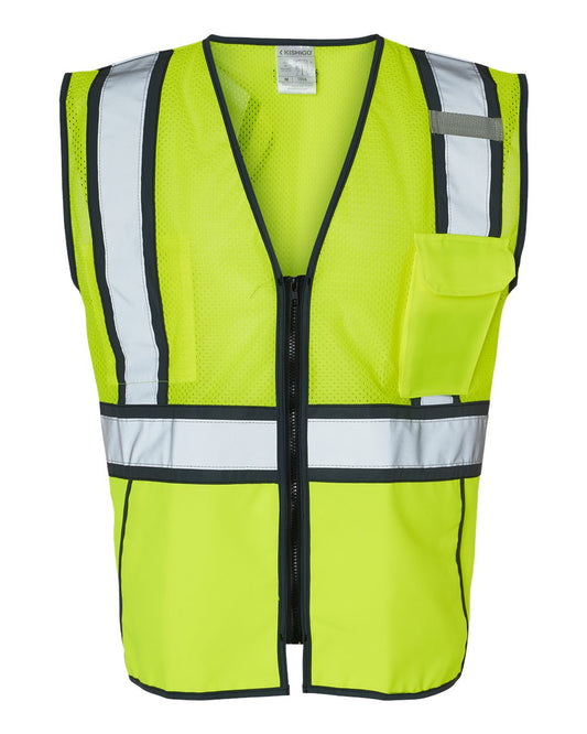 Unisex Standard Contrast Vest - Front - B13229174 - Lime/ Black