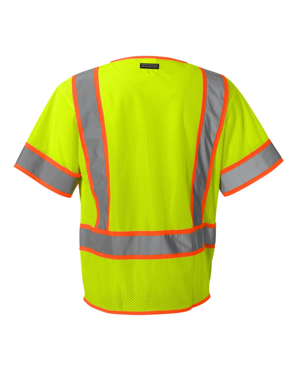 Unisex Ultra-Cool™ Six-Pocket Mesh Surveyor’s Vest - Back - B76629173 - Lime