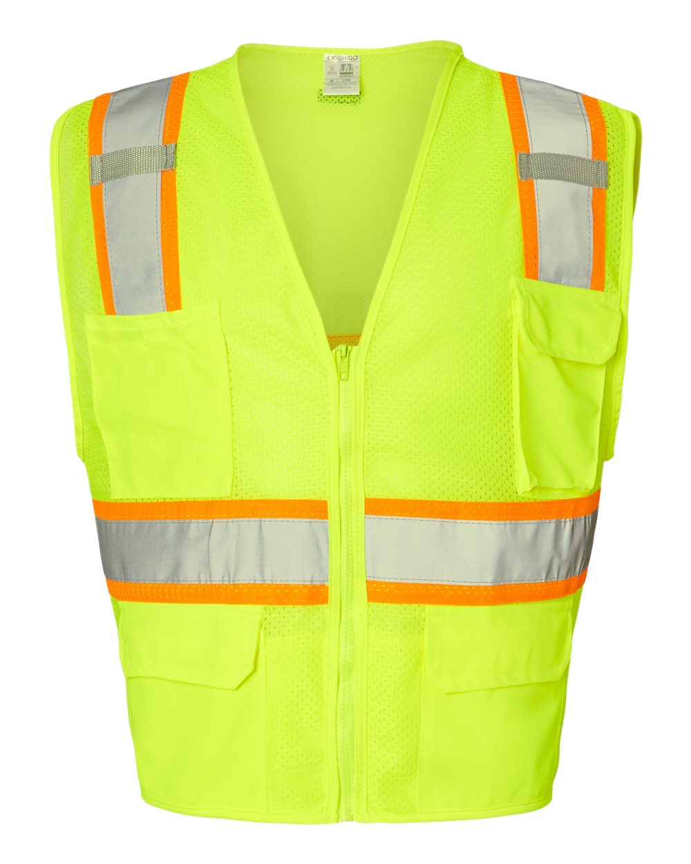 Unisex Ultra-Cool™ Multi-Pocket Vest - Front - B86329173 - Lime