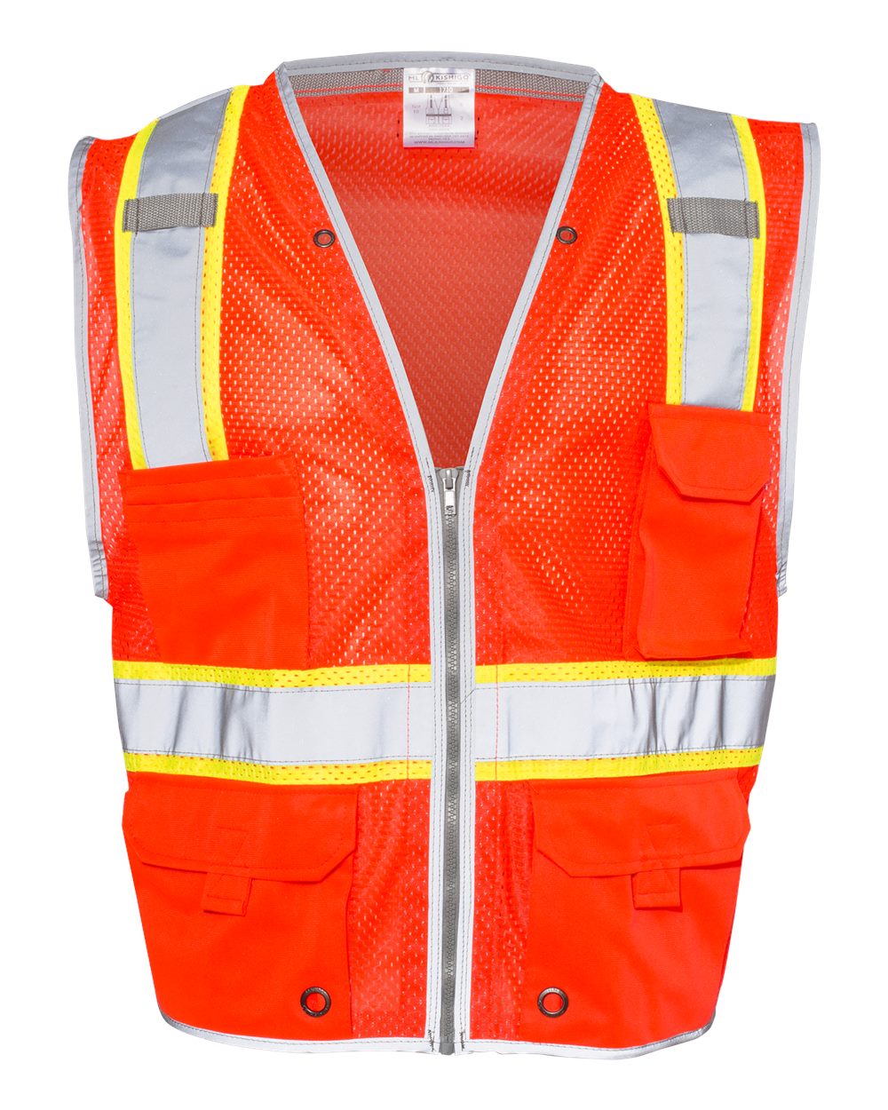 Unisex Premium Brilliant Series® Heavy-Duty Class 2 Vest - Front - B86929703 - Fluorescent Red (1710)