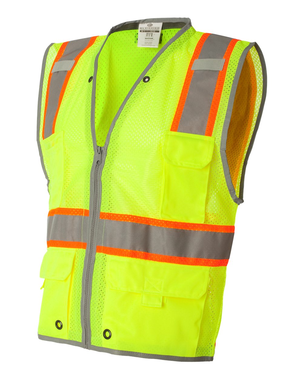 Unisex Premium Brilliant Series® Heavy-Duty Class 2 Vest - Side - B86929173 - Lime