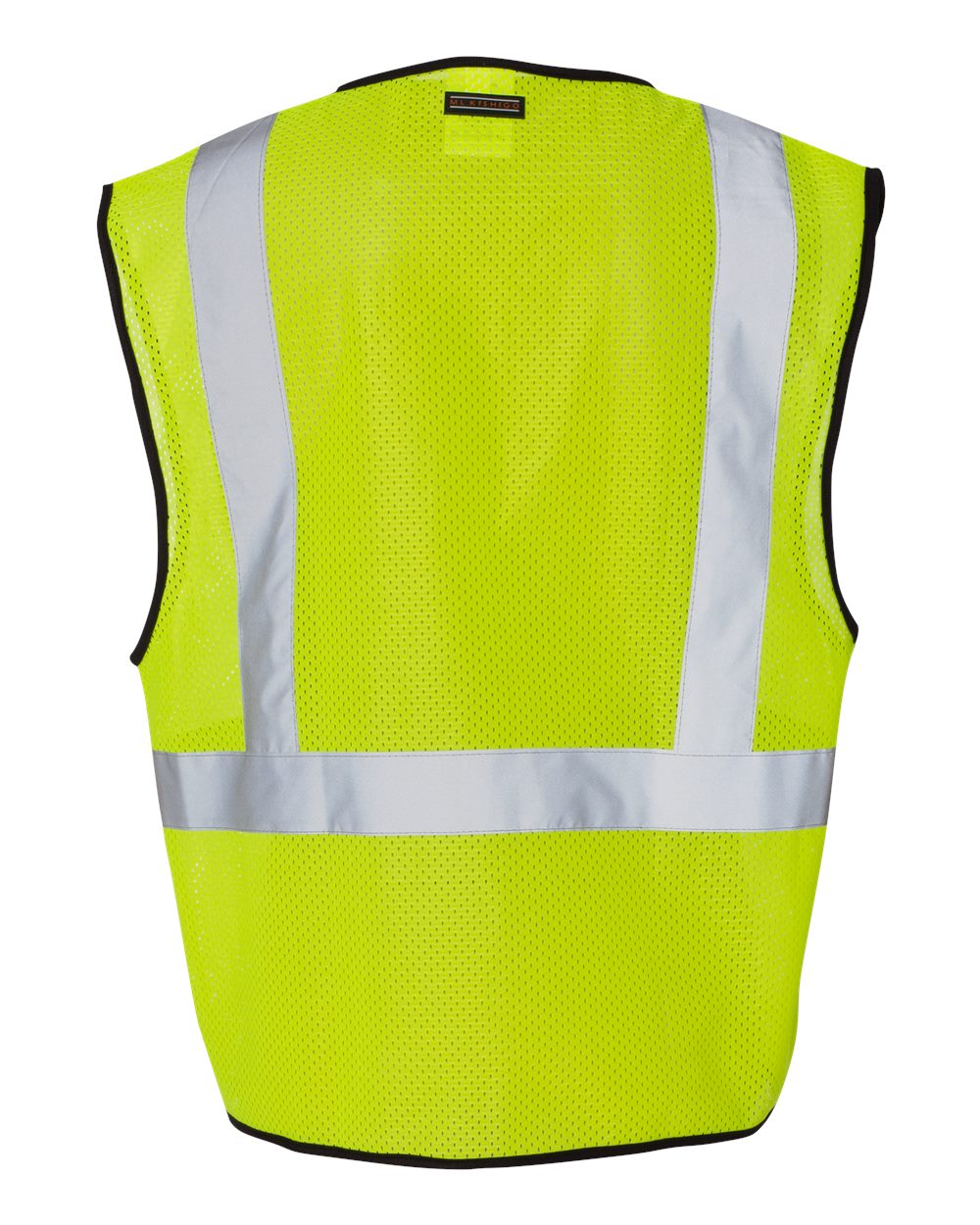 Unisex Single Pocket Zipper Mesh Class 2 Vest - Back - B65929173 - Lime