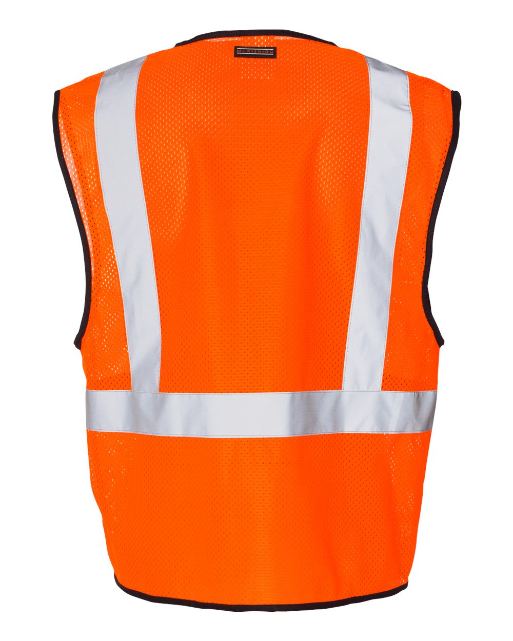 Unisex Single Pocket Zipper Mesh Class 2 Vest - Back - B65929663 - Orange