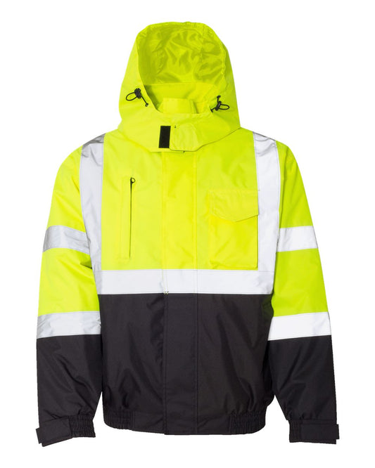 Unisex Economy Bomber Jacket - Front - B88229174 - Lime