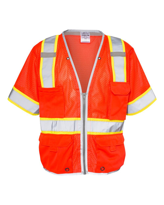 Unisex Premium Brilliant Series® Heavy Duty Class 3 Vest - Front - B78529703 - Fluorescent Red (1750)