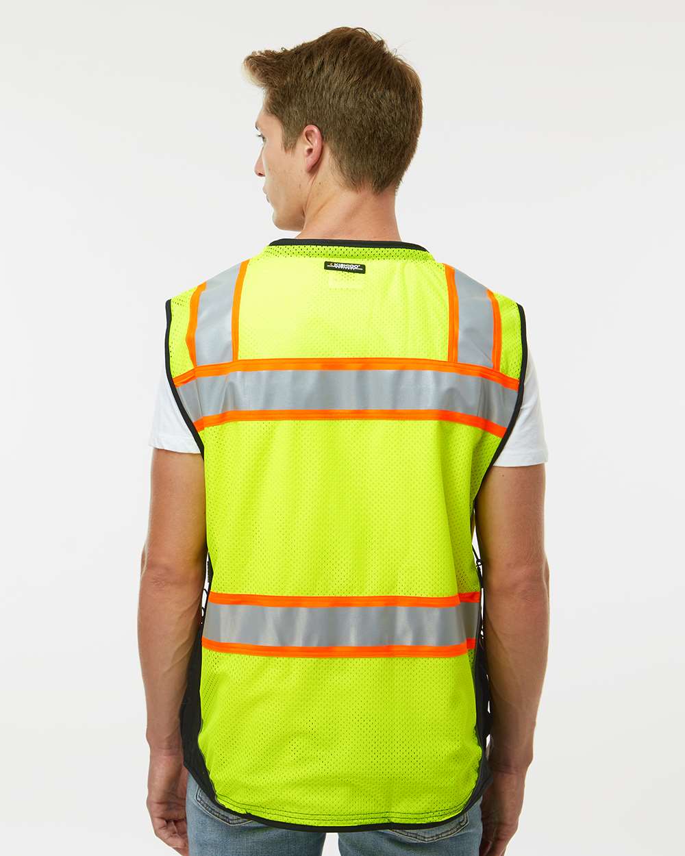 Unisex Premium Black Series® Surveyors Vest - OnModelBack - B63629173 - Lime