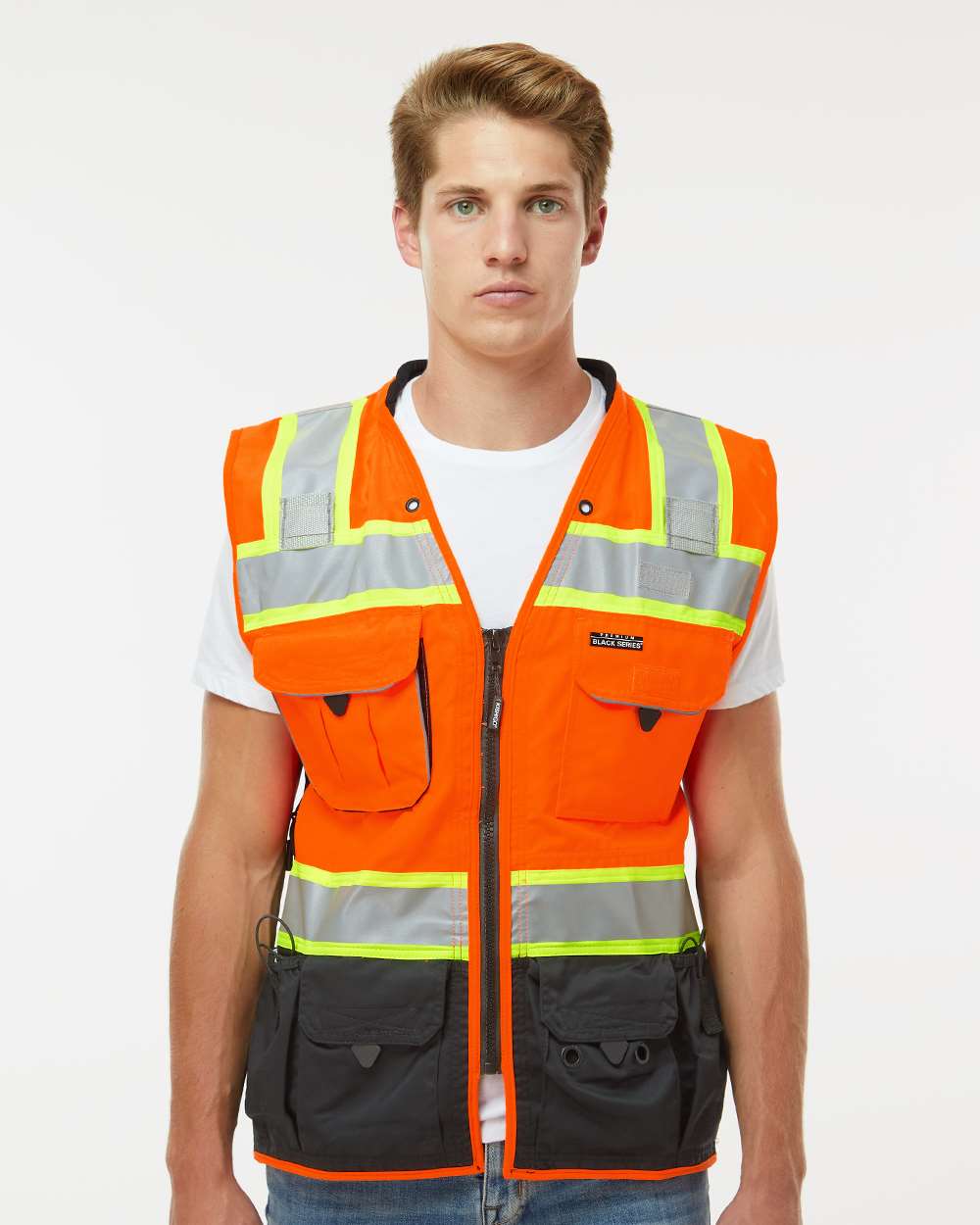 Unisex Premium Black Series® Surveyors Vest - OnModelFront - B63629663 - Orange