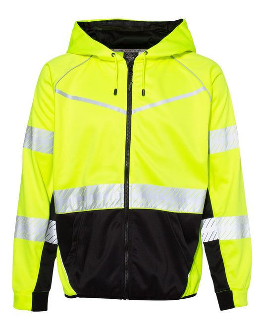 Unisex Premium Black Series® Full-Zip Hooded Sweatshirt - Front - B15129174 - Lime