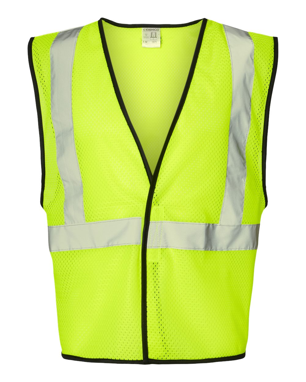 Unisex Hook-and-Loop Mesh Vest - Front - B15329173 - Lime
