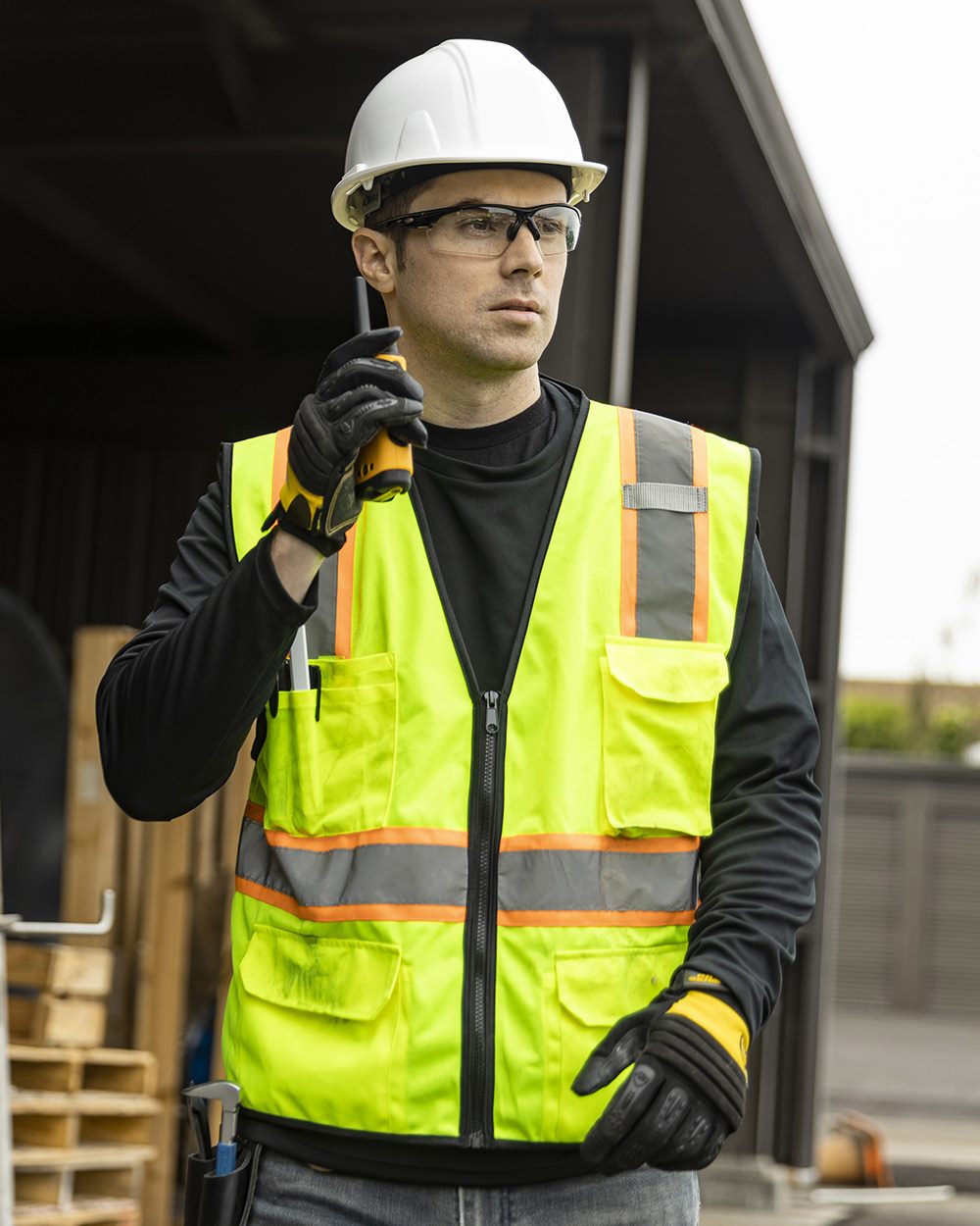 Unisex 6 Pocket Contrast Class 2 Vest - styleImage