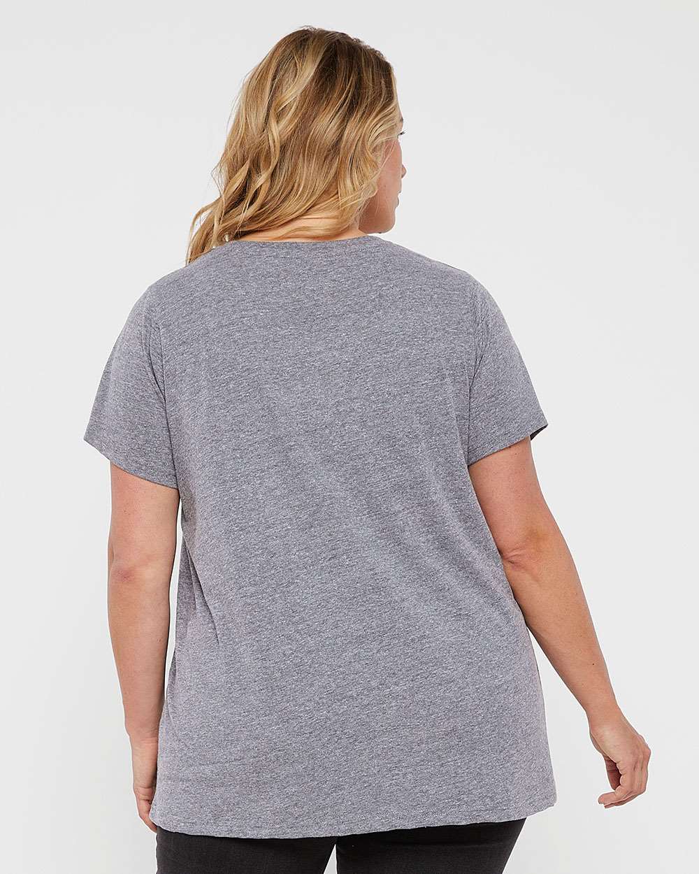 Women's Curvy Collection Fine Jersey Tee - OnModelBack - B04938022 - Heather