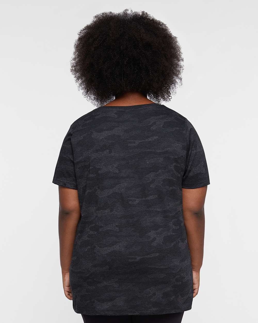 Women's Curvy Collection Fine Jersey Tee - OnModelBack - B04938962 - Storm Camo