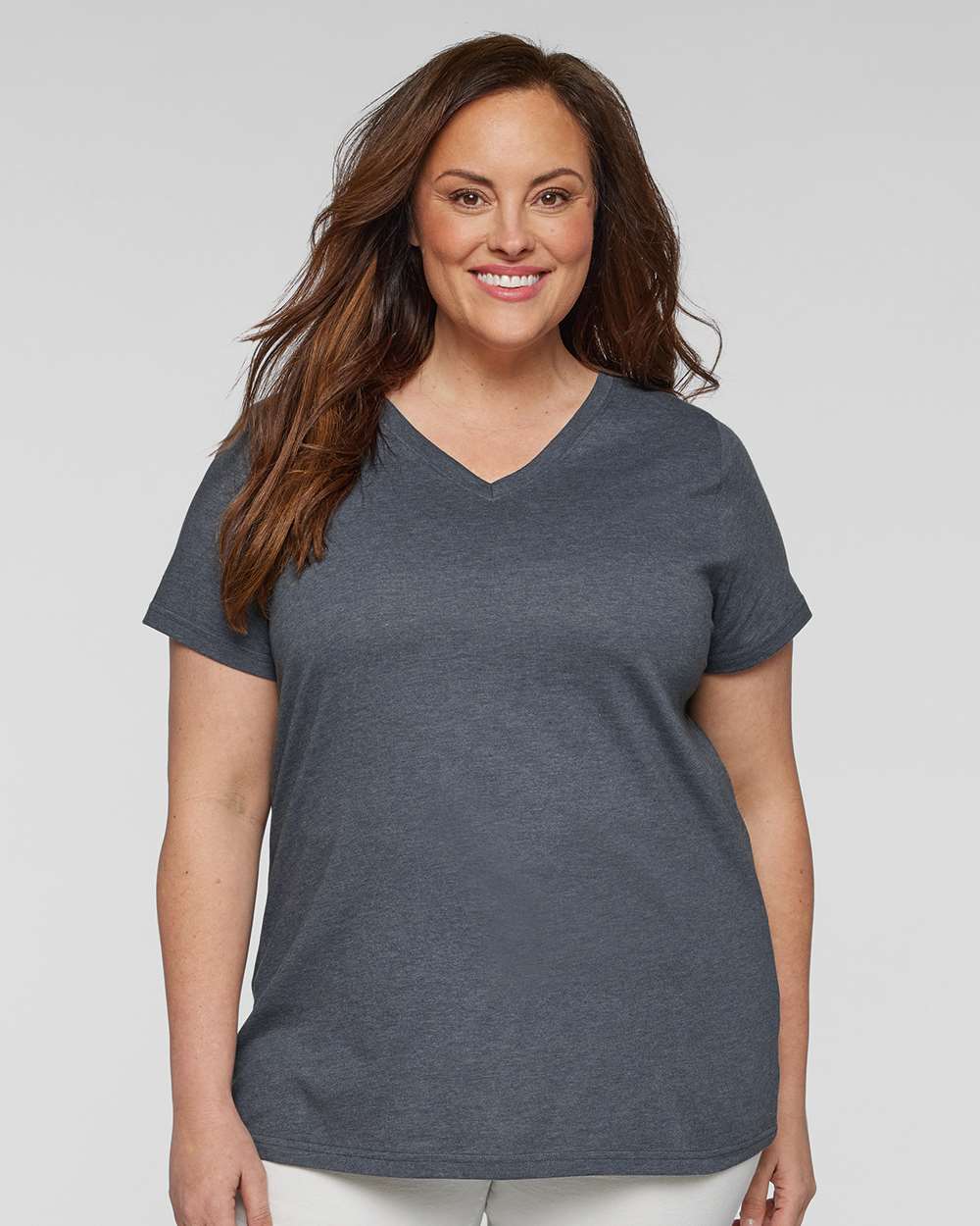 Women's Curvy Collection Fine Jersey Tee - OnModelFront - B04938652 - Vintage Denim