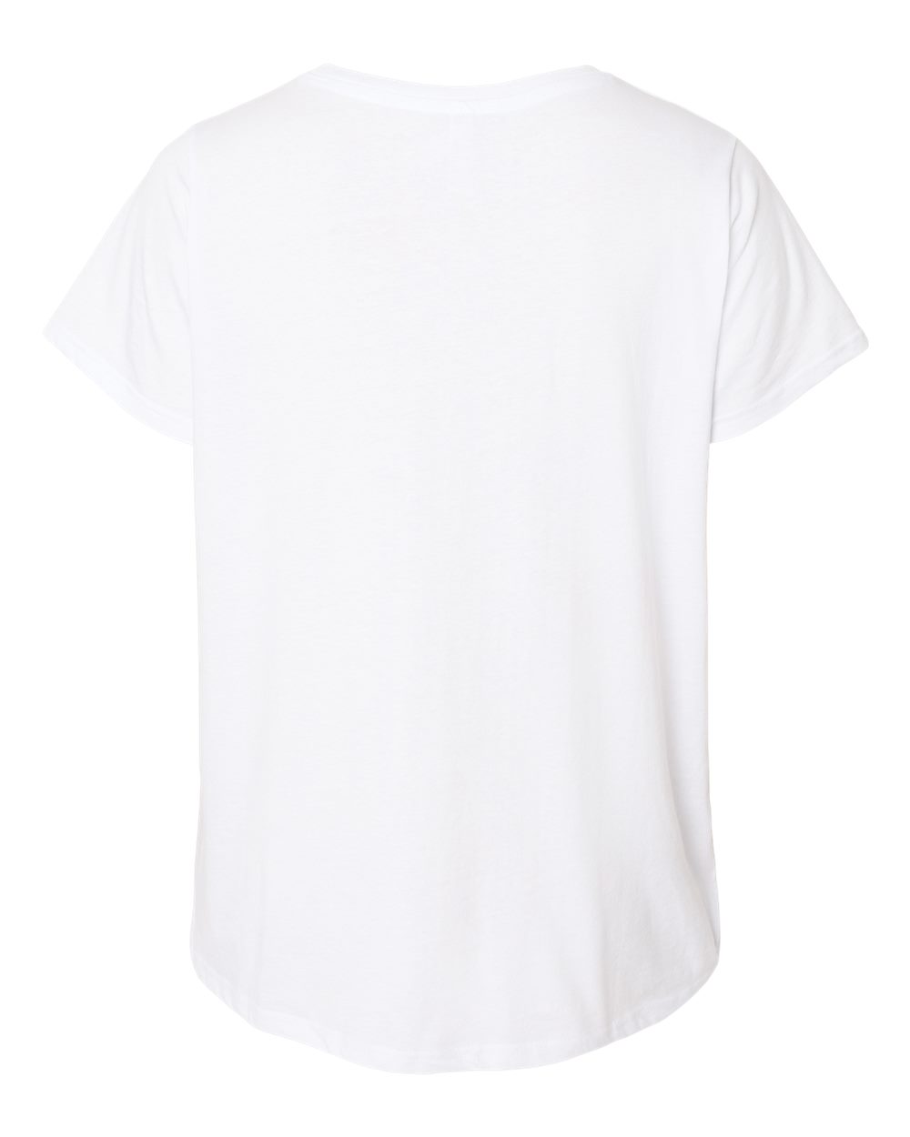 Women's Curvy Collection Fine Jersey V-Neck Tee - Back - B05038012 - Blended White