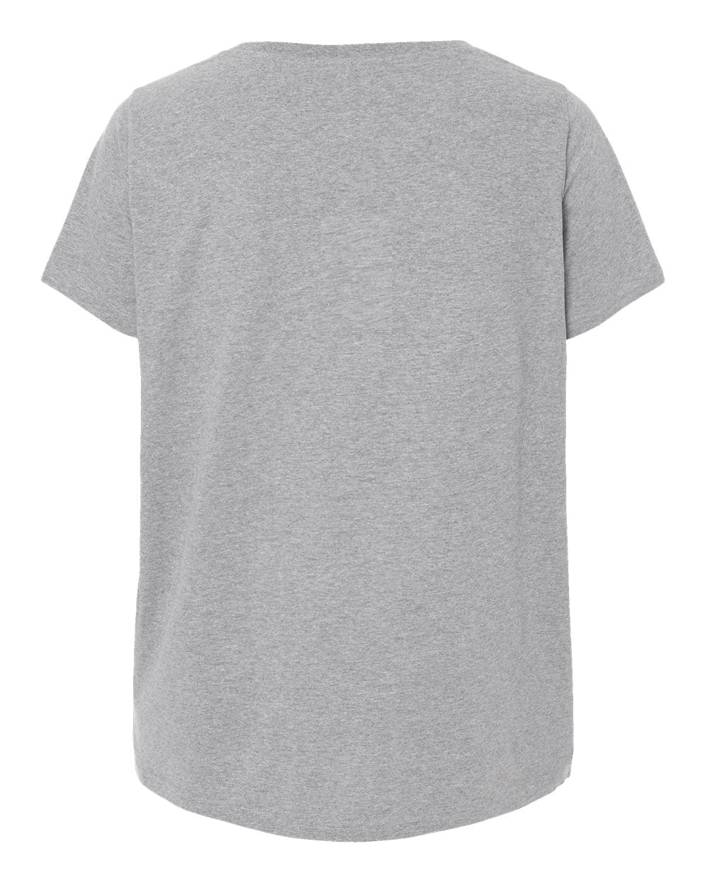 Women's Curvy Collection Fine Jersey V-Neck Tee - Back - B05038022 - Heather