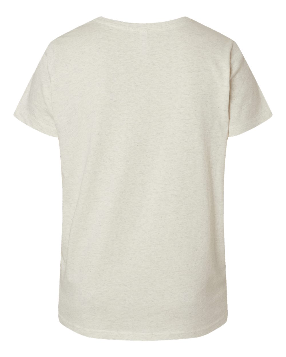 Women's Curvy Collection Fine Jersey V-Neck Tee - Back - B05038242 - Natural Heather