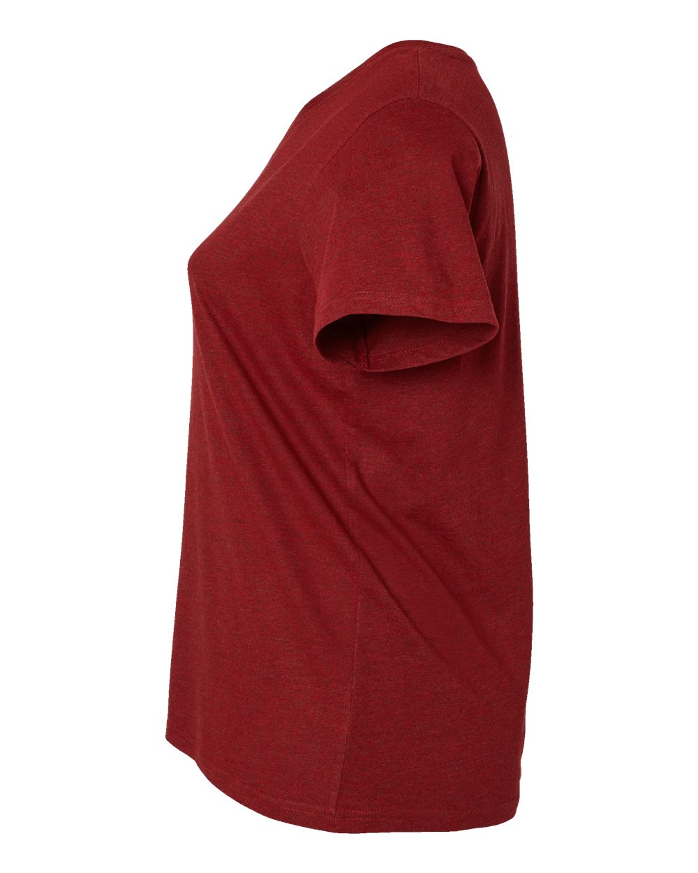 Women's Curvy Collection Fine Jersey V-Neck Tee - DirectSide - B05038523 - Cardinal Blackout