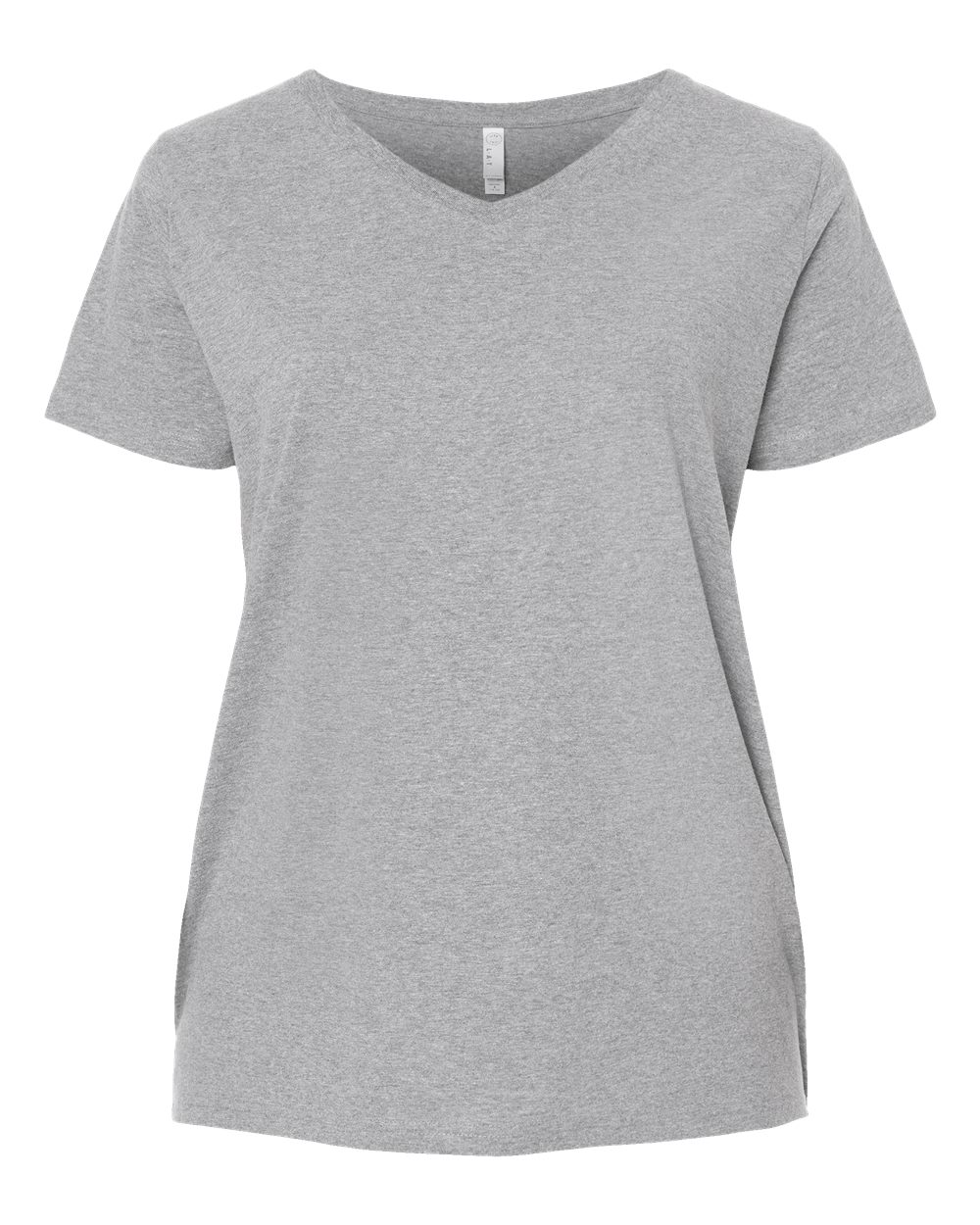 Women's Curvy Collection Fine Jersey V-Neck Tee - Front - B05038022 - Heather