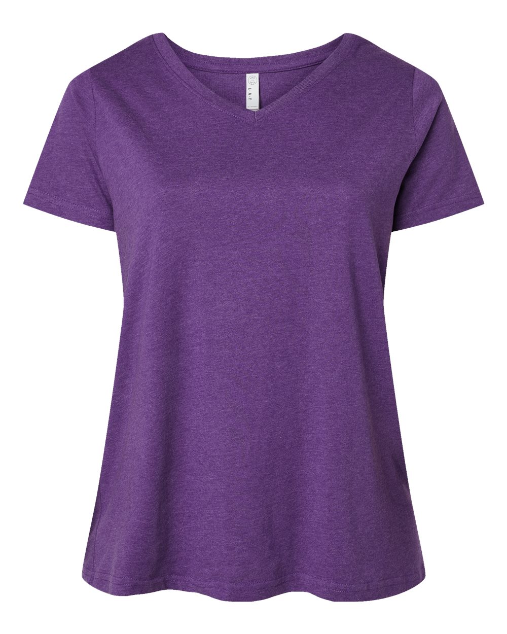 Women's Curvy Collection Fine Jersey V-Neck Tee - Front - B05038673 - Vintage Purple
