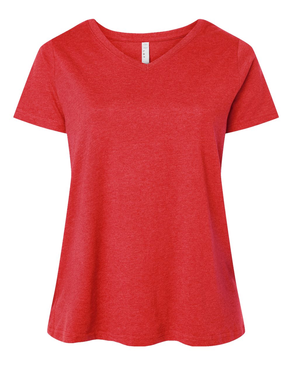 Women's Curvy Collection Fine Jersey V-Neck Tee - Front - B05038712 - Vintage Red