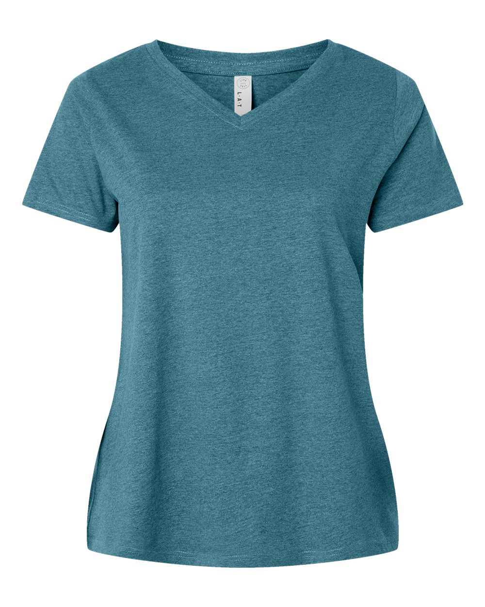 Women's Curvy Collection Fine Jersey V-Neck Tee - Front - B05038784 - Surf Blackout